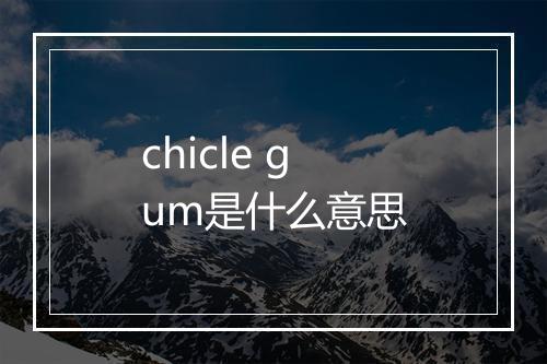 chicle gum是什么意思