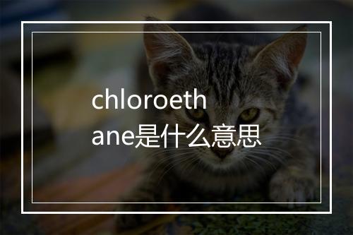 chloroethane是什么意思