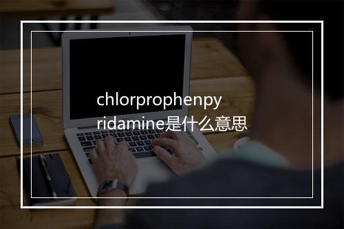 chlorprophenpyridamine是什么意思