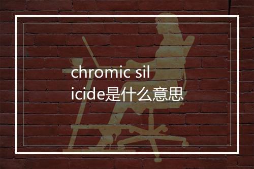 chromic silicide是什么意思