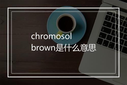 chromosol brown是什么意思