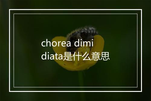 chorea dimidiata是什么意思