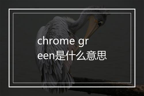 chrome green是什么意思