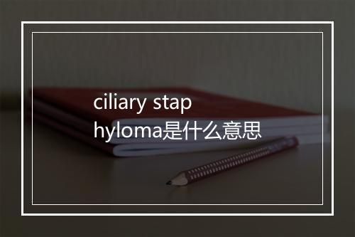 ciliary staphyloma是什么意思