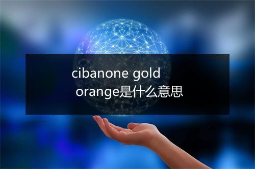 cibanone gold orange是什么意思