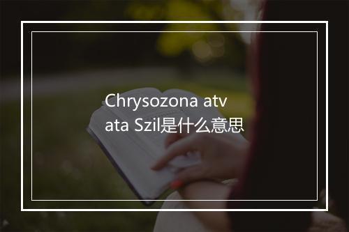 Chrysozona atvata Szil是什么意思