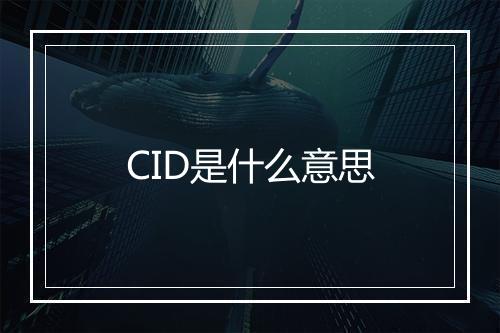 CID是什么意思