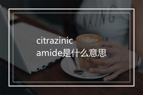 citrazinic amide是什么意思