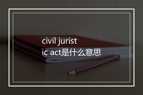 civil juristic act是什么意思