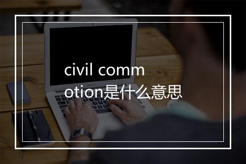 civil commotion是什么意思