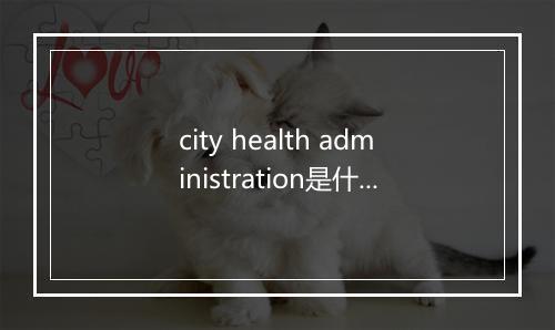 city health administration是什么意思