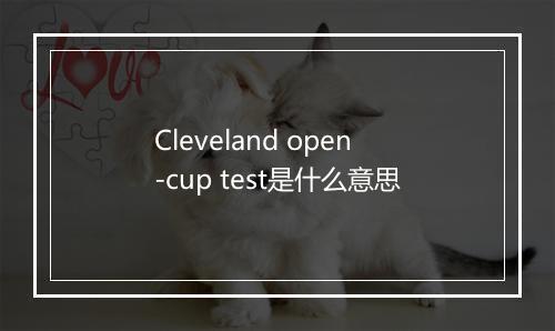 Cleveland open-cup test是什么意思