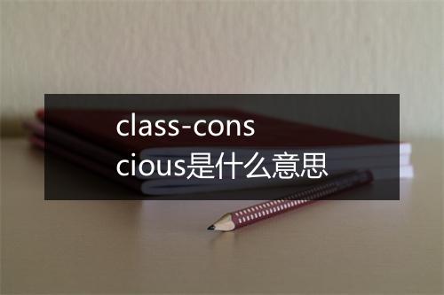 class-conscious是什么意思