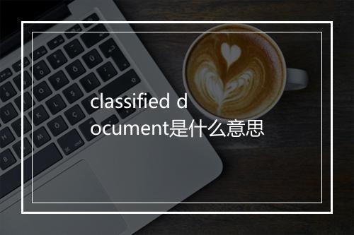 classified document是什么意思