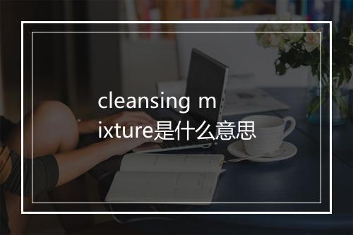 cleansing mixture是什么意思