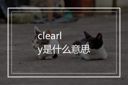 clearly是什么意思