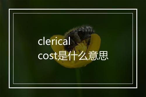 clerical cost是什么意思