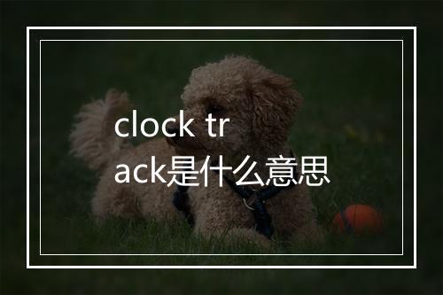 clock track是什么意思