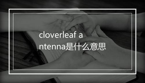 cloverleaf antenna是什么意思