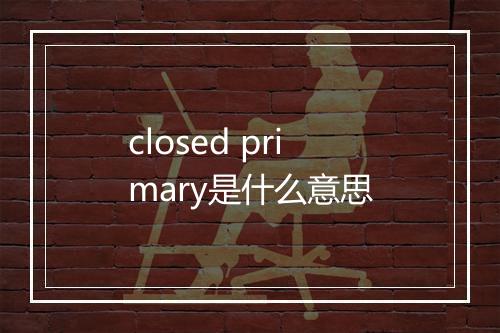 closed primary是什么意思