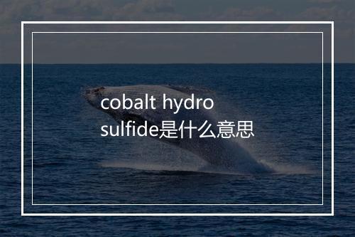 cobalt hydrosulfide是什么意思