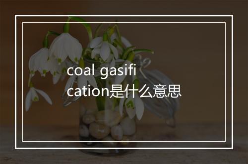 coal gasification是什么意思