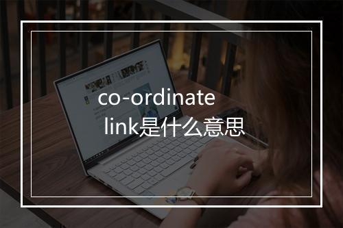 co-ordinate link是什么意思