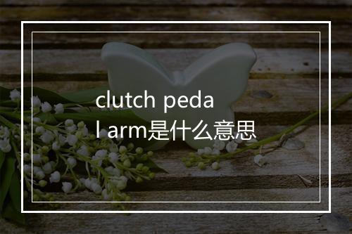 clutch pedal arm是什么意思