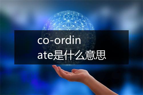 co-ordinate是什么意思