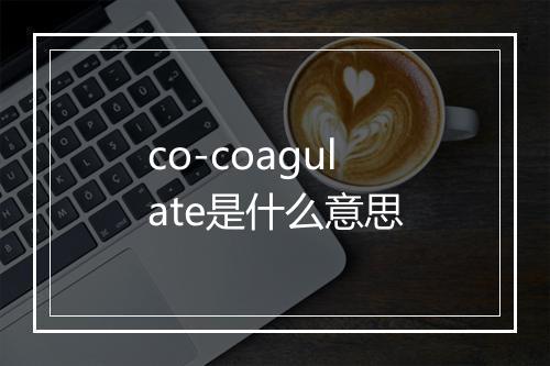 co-coagulate是什么意思