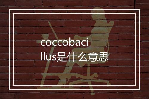 coccobacillus是什么意思