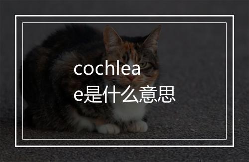 cochleae是什么意思