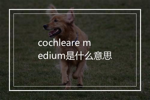 cochleare medium是什么意思