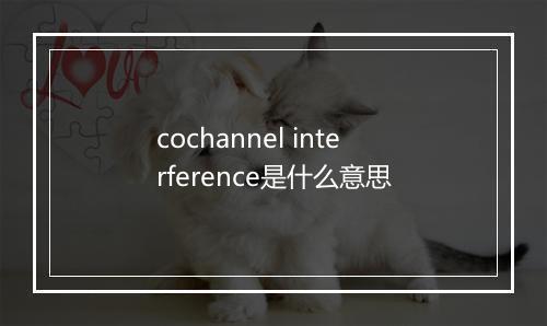 cochannel interference是什么意思