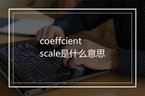 coeffcient scale是什么意思