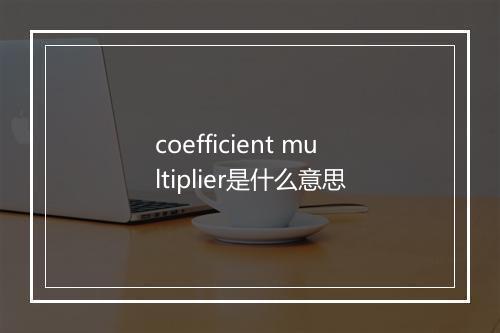 coefficient multiplier是什么意思