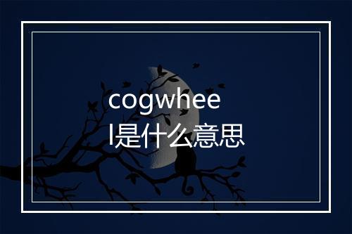 cogwheel是什么意思