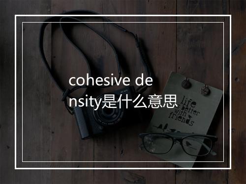 cohesive density是什么意思