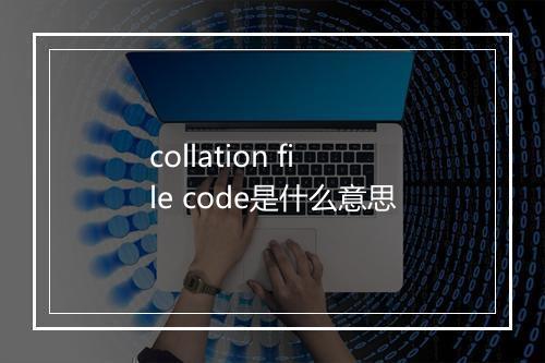 collation file code是什么意思