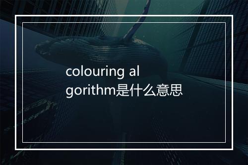 colouring algorithm是什么意思