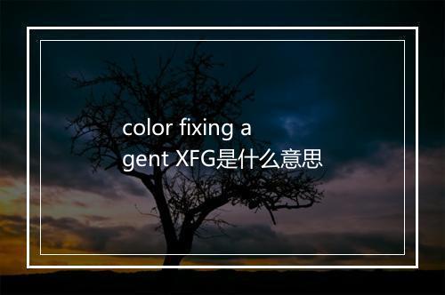 color fixing agent XFG是什么意思