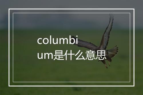 columbium是什么意思