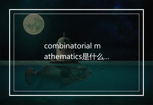 combinatorial mathematics是什么意思