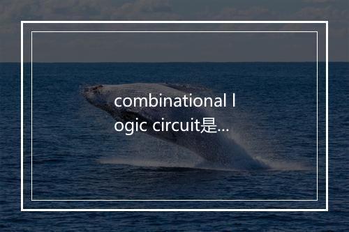 combinational logic circuit是什么意思