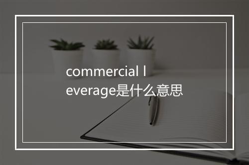 commercial leverage是什么意思