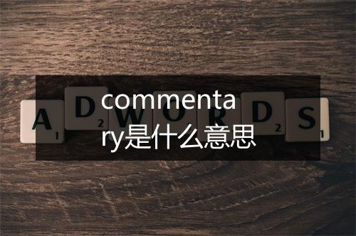 commentary是什么意思