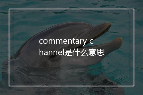 commentary channel是什么意思