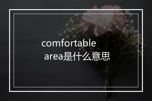 comfortable area是什么意思