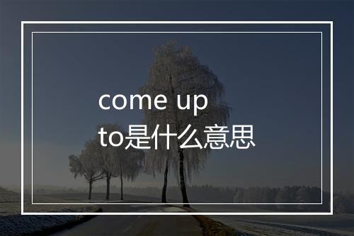 come up to是什么意思