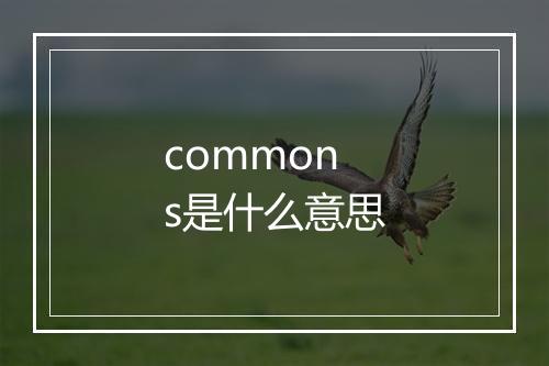 commons是什么意思